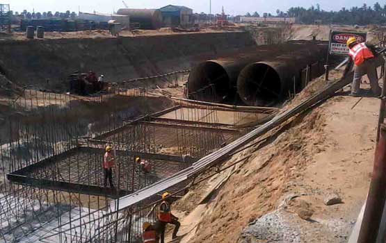 Dewatering Work at Oil Plant