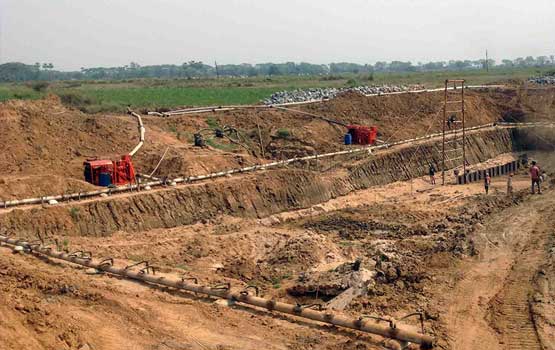 Dewatering at Barrage
