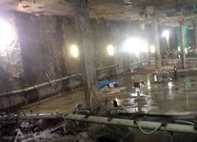 Dewatering work at Metro Station