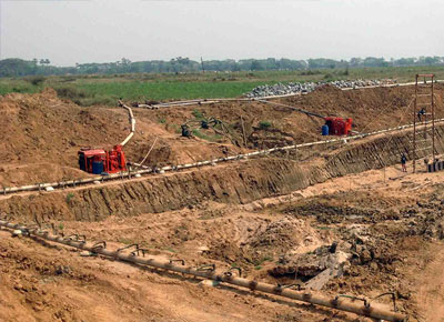 Dewatering at Lift Irrigation Project