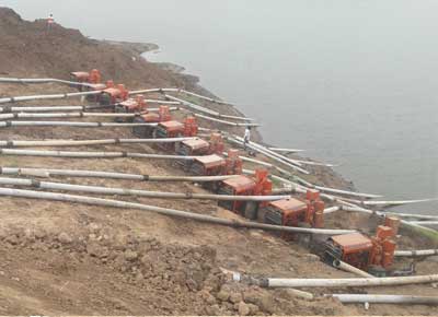 Dewatering at Barrage