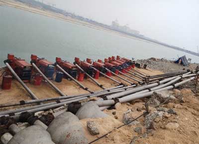 Dewatering at Barrage