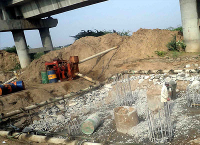 Dewatering at Railway Bridge
